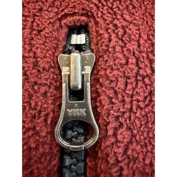 L.L.Bean Double Fleece Jacket Red Black Sherpa Outdoor Hiking Warm Zip Front XL - Picture 9 of 11